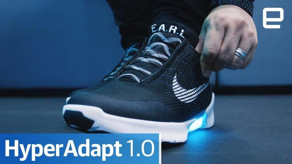 man's feet with hyperadapt shoes